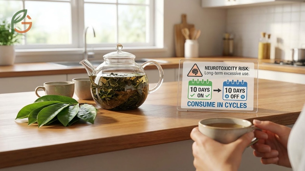 Side effects of soursop leaves mean users should drink in cycles to minimize risks of neurotoxicity.