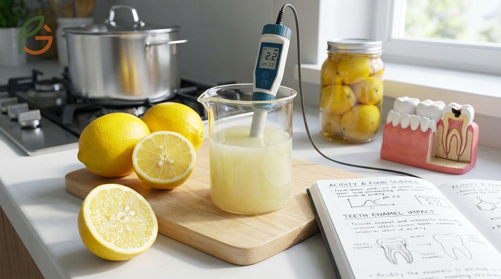 pH of lemon juice sits around 2.2 on the scale making it more acidic than vinegar and coffee for food safety.