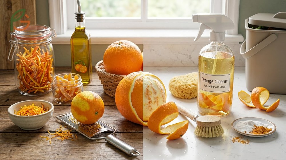 Orange peels have versatile uses ranging from culinary zest and tea to natural household cleaning solutions.