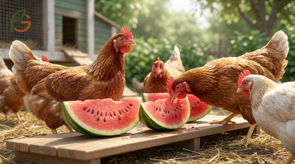 Nutritional value of watermelon for poultry includes vitamin A supporting immune function in layers.
