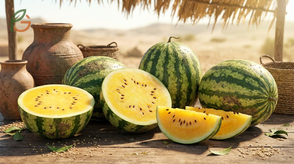What is yellow watermelon featuring golden flesh that originated in northeastern Africa over 4000 years ago.