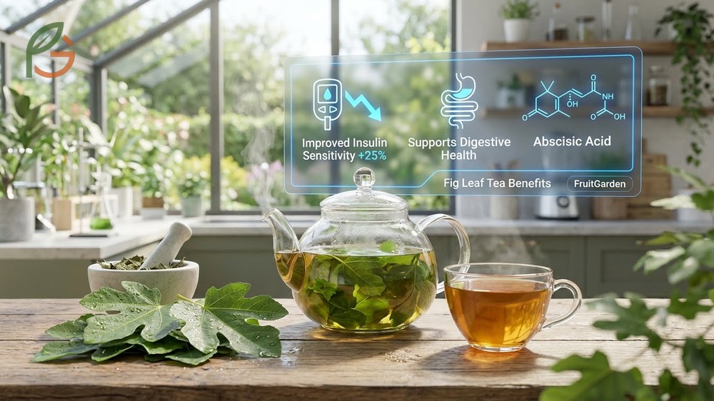 Fig leaf tea benefits for diabetes management and digestion using natural bioactive compounds.