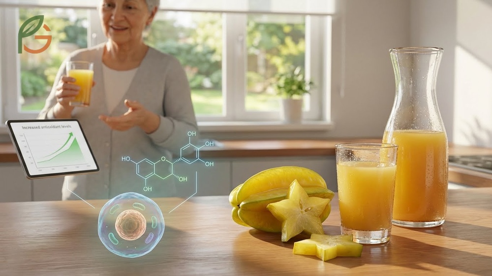 Health benefits considerations for starfruit include antioxidant protection and strict avoidance for kidney disease.