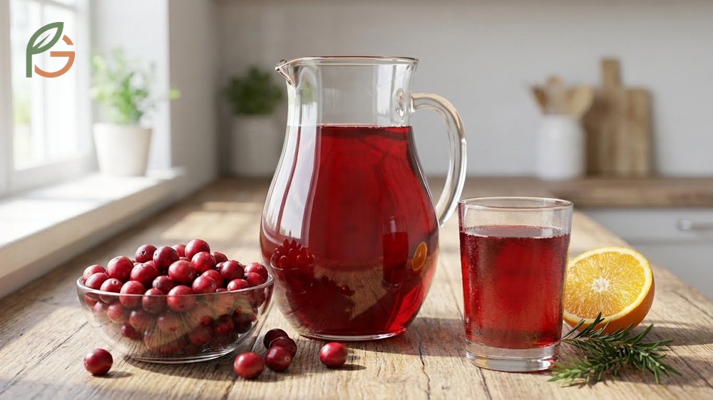 Health benefits of homemade cranberry juice include 195mg of potassium per cup and high antioxidant levels.