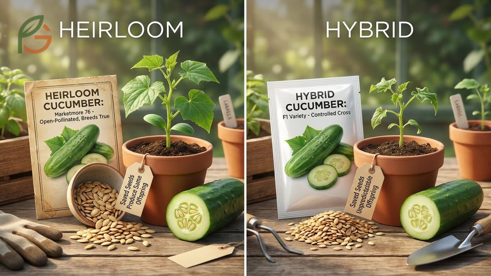 Heirloom vs hybrid seeds comparison shows that only heirloom varieties breed true while hybrids often revert to parent traits.