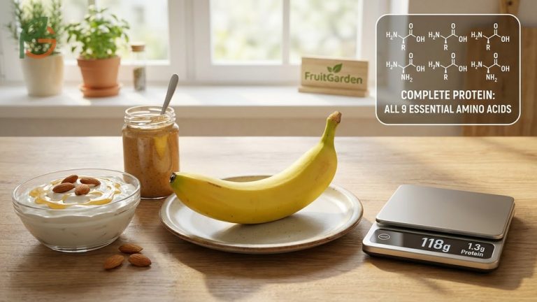 How much protein in a banana of medium size provides roughly 1.3 grams along with essential nutrients.