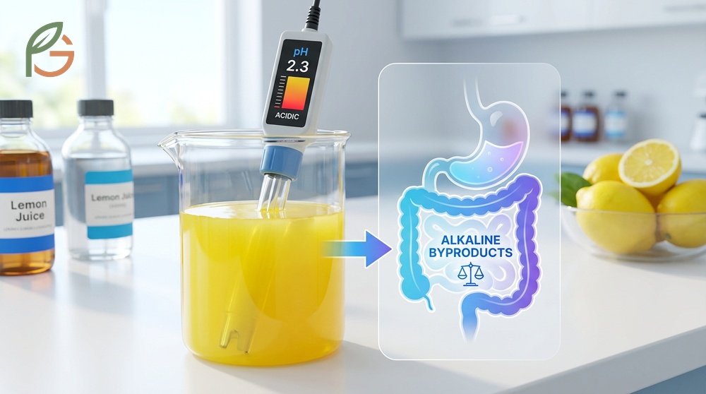 Is lemon juice acidic or basic depends on metabolism but the raw juice has a pH between 2.0 and 2.6.