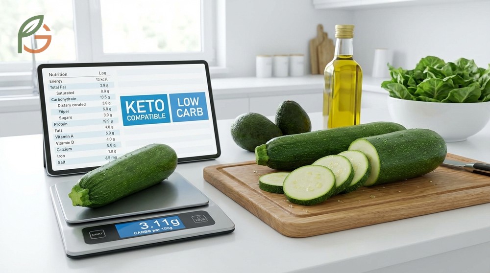 Is zucchini keto friendly verified by nutritional data showing low calories and stable glycemic load per serving.