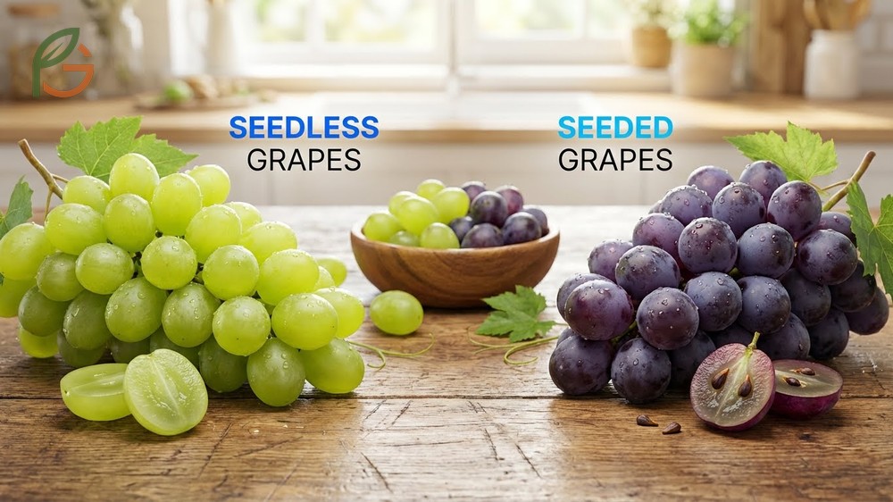 Taste texture differences between sweet seedless varieties and complex flavored seeded Concord grapes.
