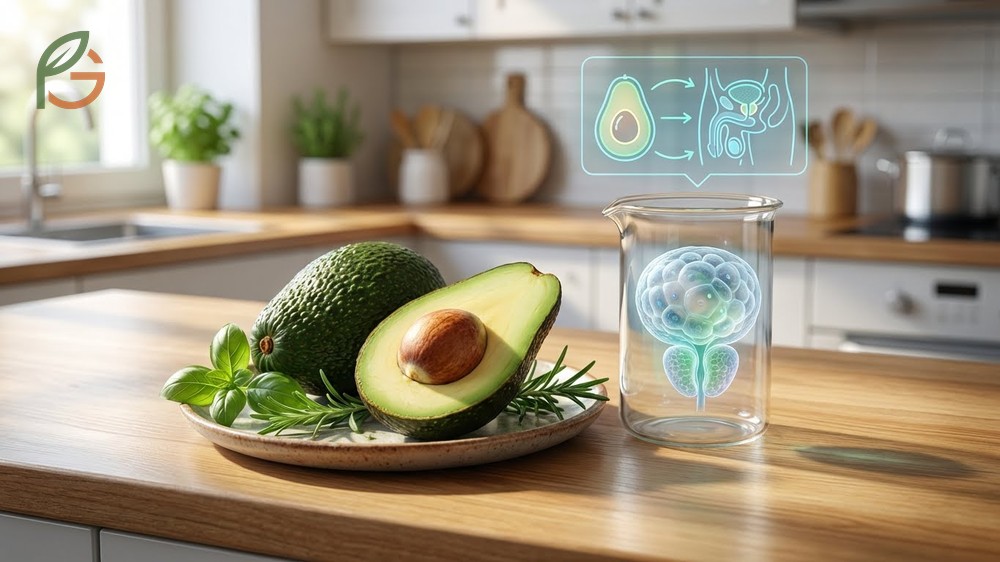 Avocado prostate health supported by anti-inflammatory oleic acid and phytosterols to reduce tissue inflammation.