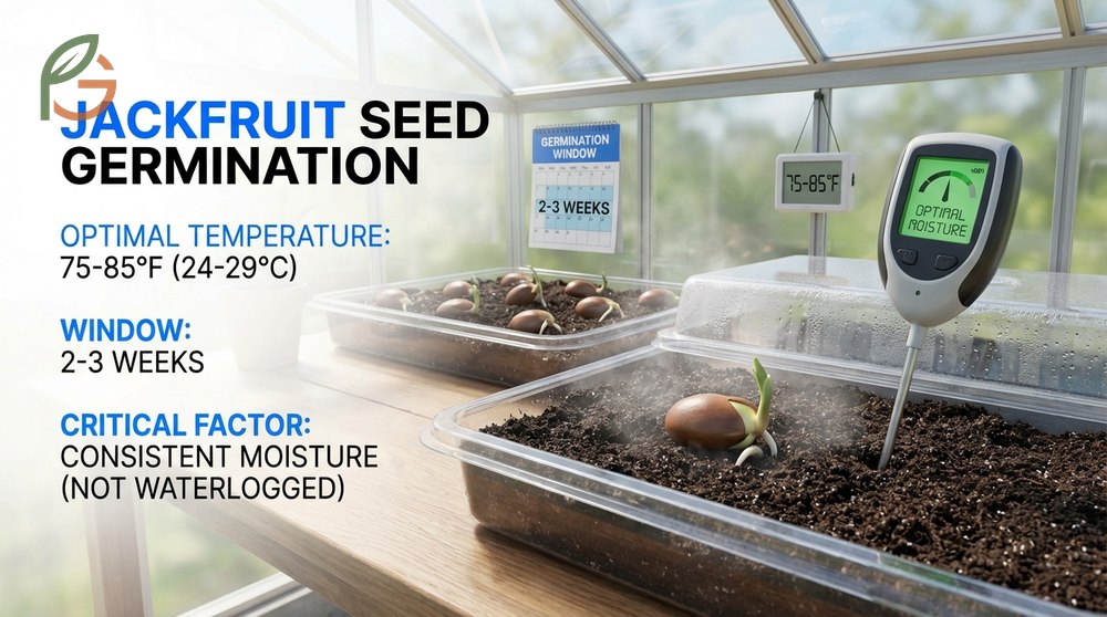 Germinating jackfruit seeds placed on damp paper towels to maintain moisture for the 2-3 week sprouting window.