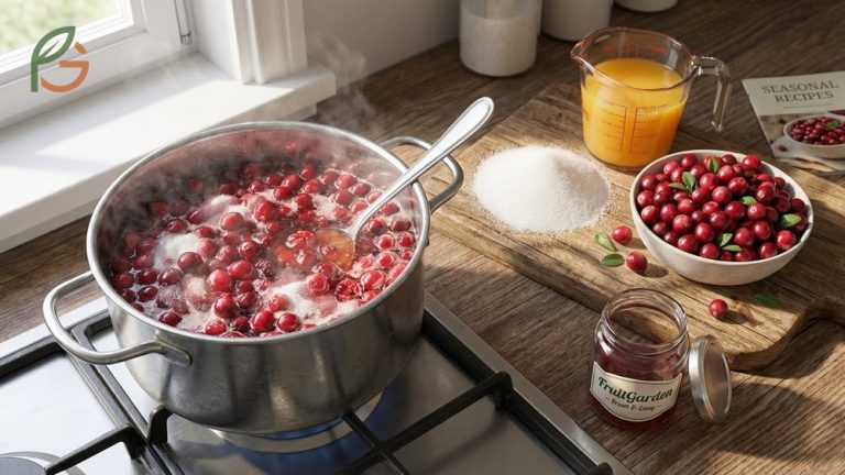 How to make cranberry sauce using just three ingredients including fresh berries for a thick healthy side dish.