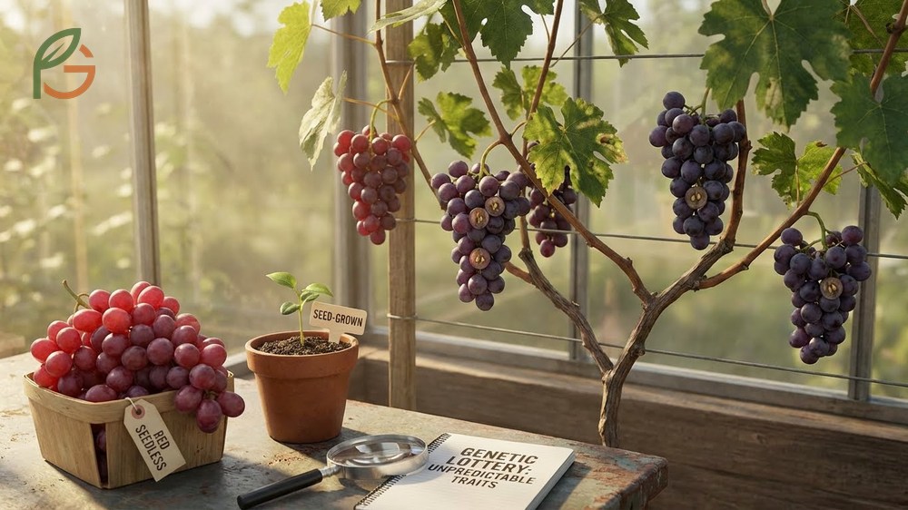 Growing hybrid grapes from seed creates unique genetic combinations suitable for home breeders experimenting with new varieties.