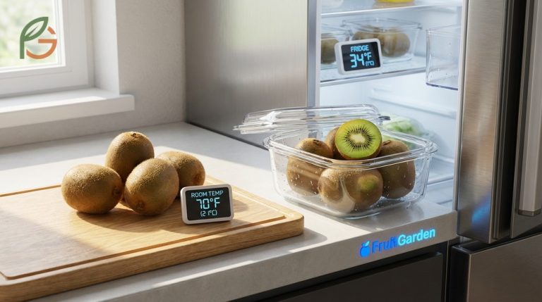 How to store kiwi to last longer by keeping ripe fruit in the fridge at 32-36 degrees Fahrenheit to extend life 3 weeks.