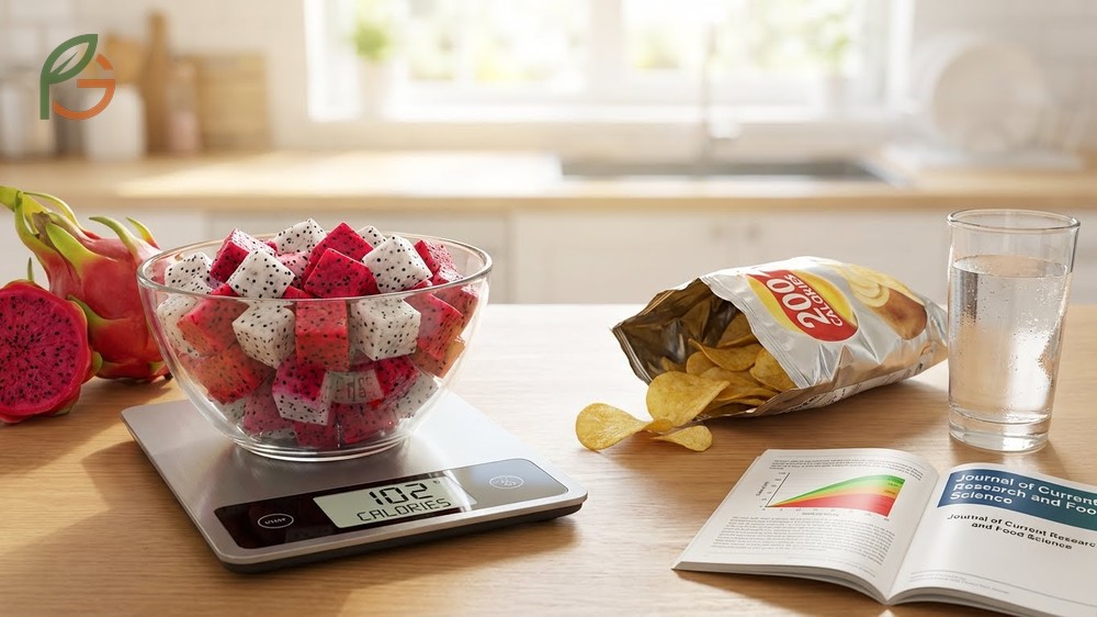 Dragon fruit calories for weight loss utilizing high fiber content to promote fullness and reduce overall daily calorie intake.