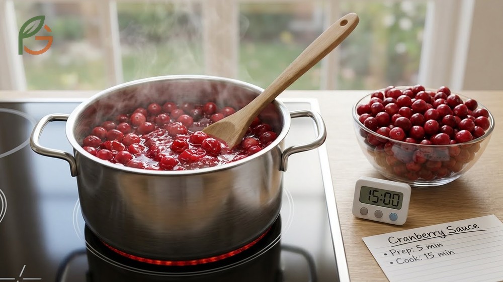 How to make cranberry sauce involves a simple cooking process where natural pectin thickens the mixture.