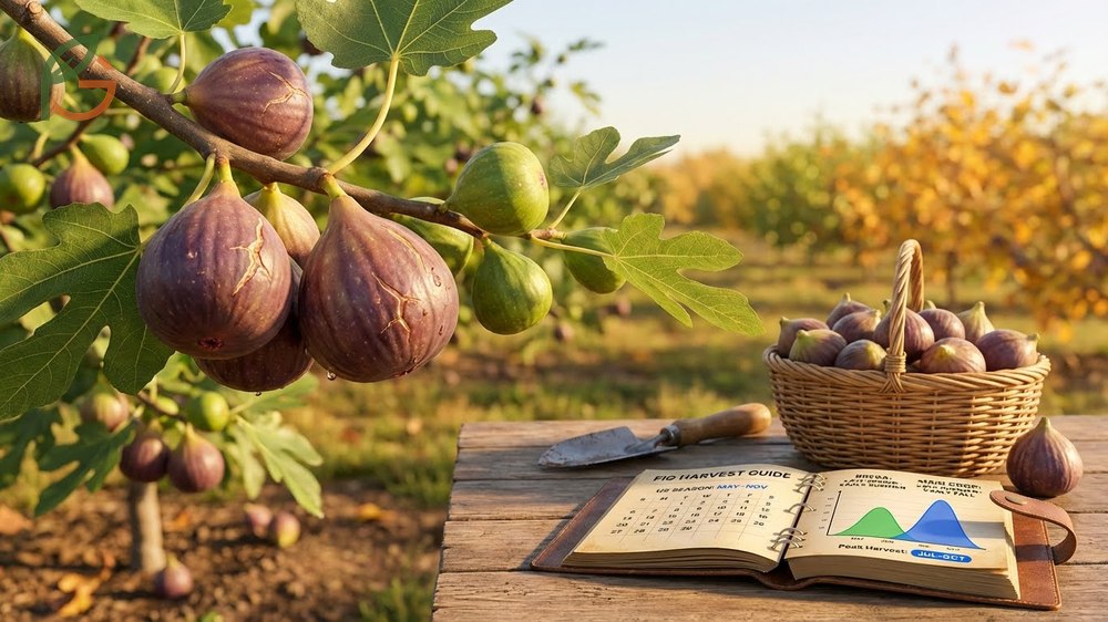 When are figs in season calendar highlighting peak harvest months from July through October in the US.
