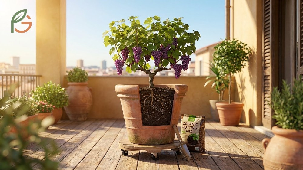 Container grape growing offers mobility for sunlight optimization and easier winter protection for cold sensitive varieties.