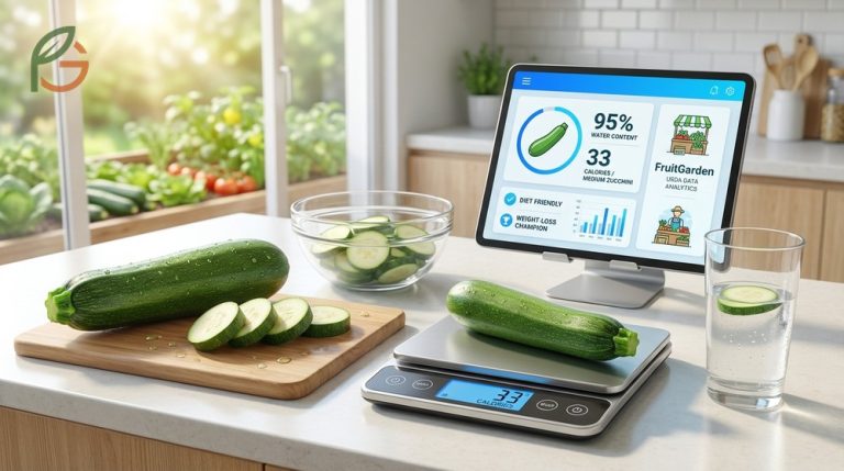 Calories in zucchini are very low with one medium zucchini containing just 33 calories and 95 percent water.