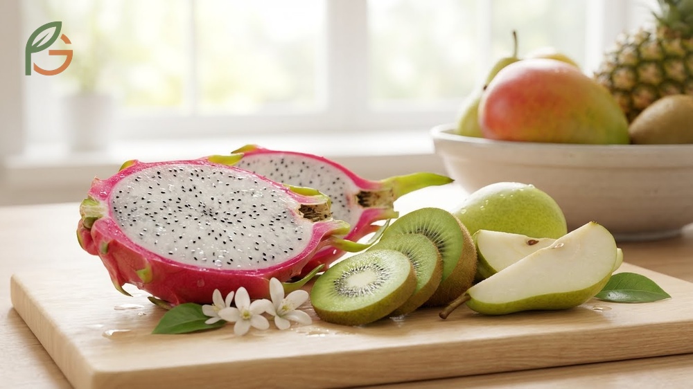 Dragon fruit taste profile described as moderately sweet with a refreshing finish and Brix levels between 10 and 14.