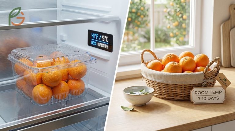 How to store mandarin oranges to slow respiration rates and prevent moisture loss in delicate peels.