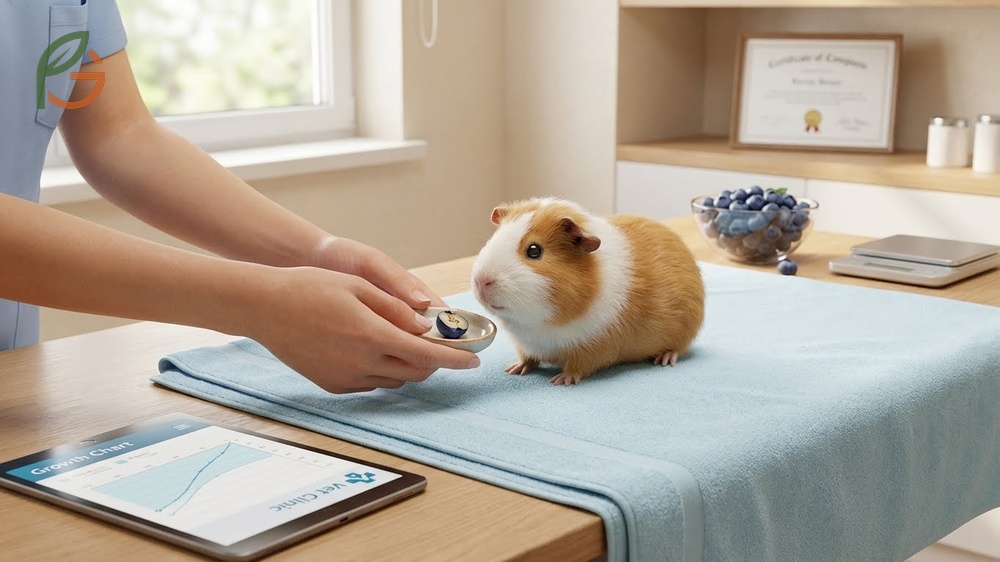 Safe serving size for guinea pigs recommending one to two berries per serving to avoid obesity.