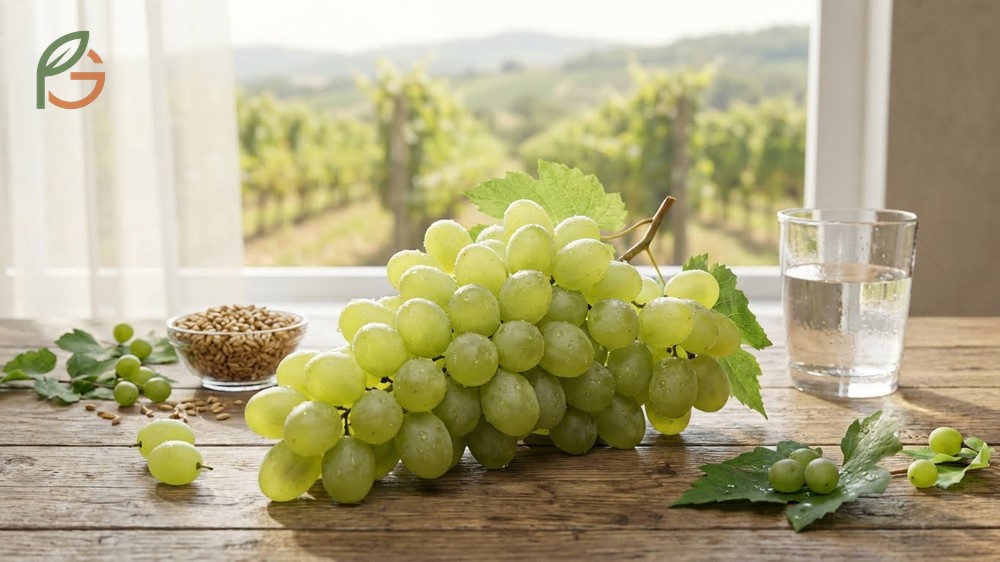 Benefits of green grapes include cardiovascular protection and immune support with just 52 calories per serving.