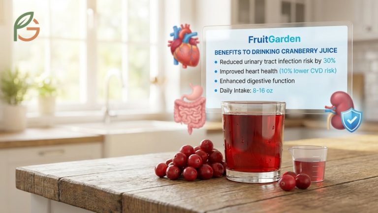 Benefits to drinking cranberry juice include reduced UTI risk and improved heart health with daily consumption.