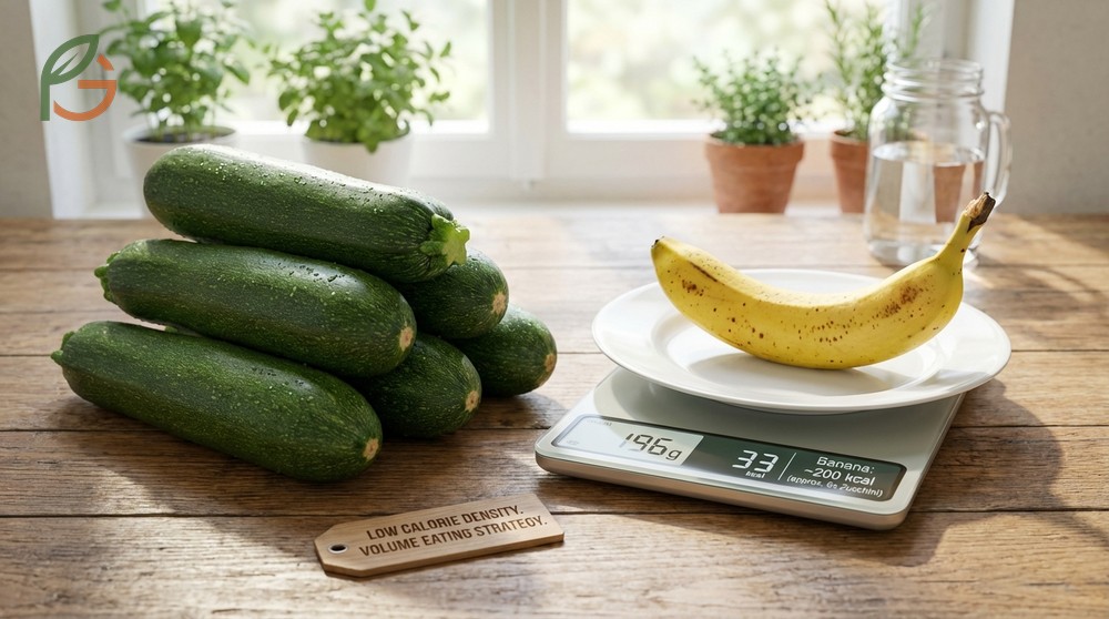Calories in zucchini remain low at 17 calories per 100g making it ideal for volume eating without weight gain.