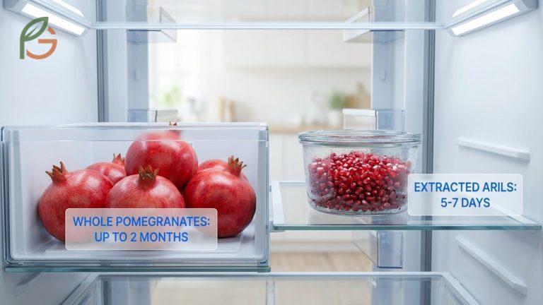 How to store pomegranates guide explains keeping whole fruits for 2 months and seeds for 5-7 days.
