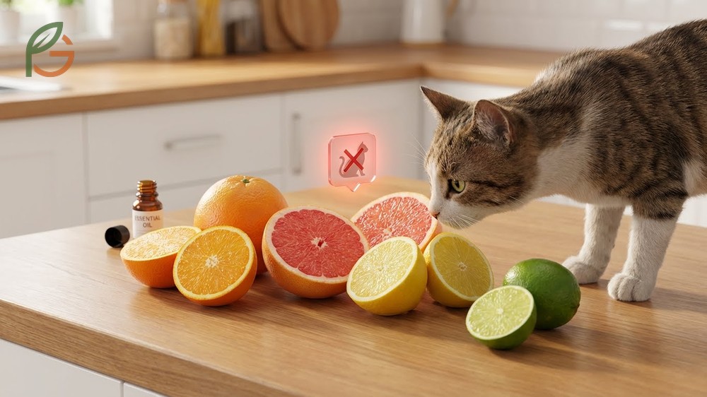 Citrus toxic cats symptoms including drooling and tremors appearing within 30 minutes to 2 hours of exposure.