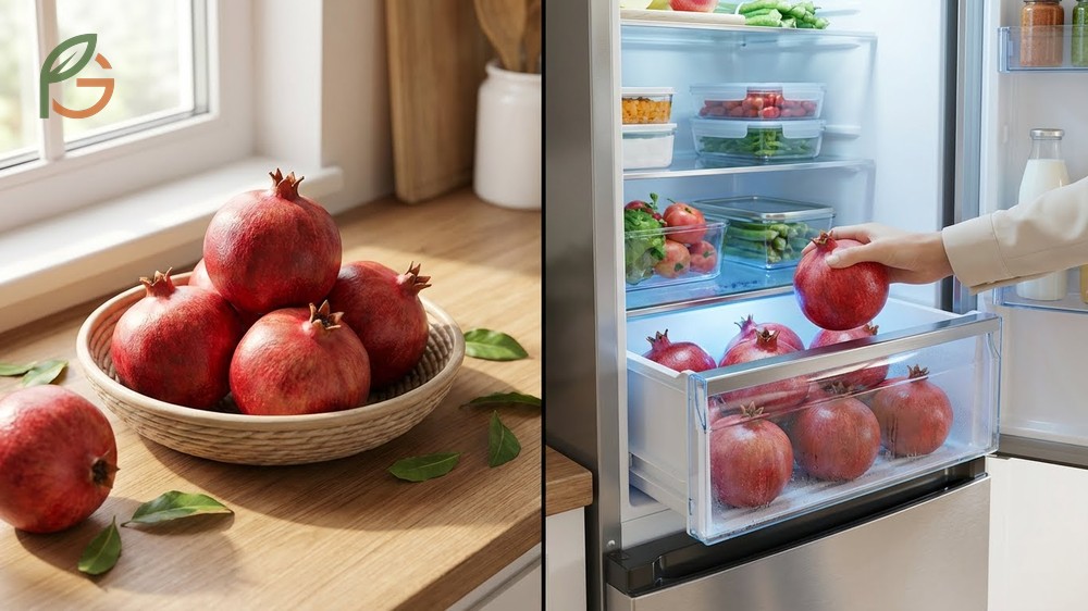 How to store pomegranates at room temperature works for short-term use while avoiding direct sunlight.