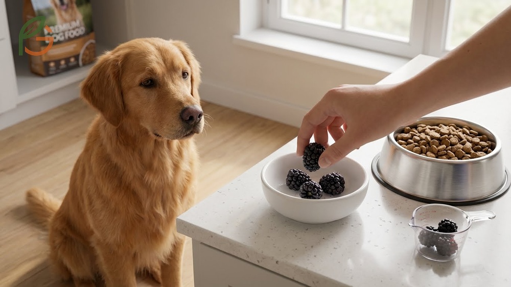 How many blackberries can a dog eat based on size with portion guidelines of no more than 10% daily calories.
