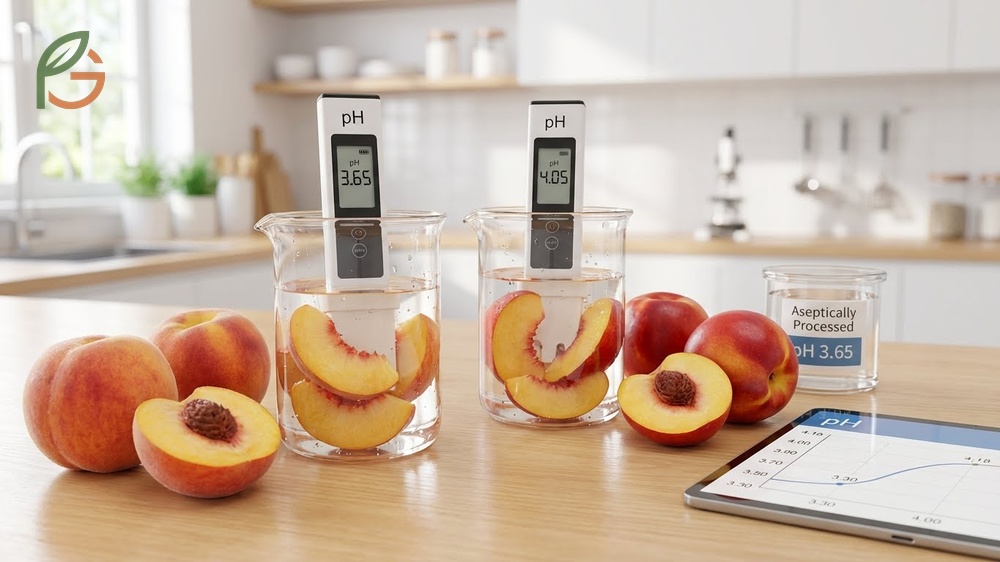 pH level peaches change during ripening as organic acids break down and sugar content increases for a balanced flavor.