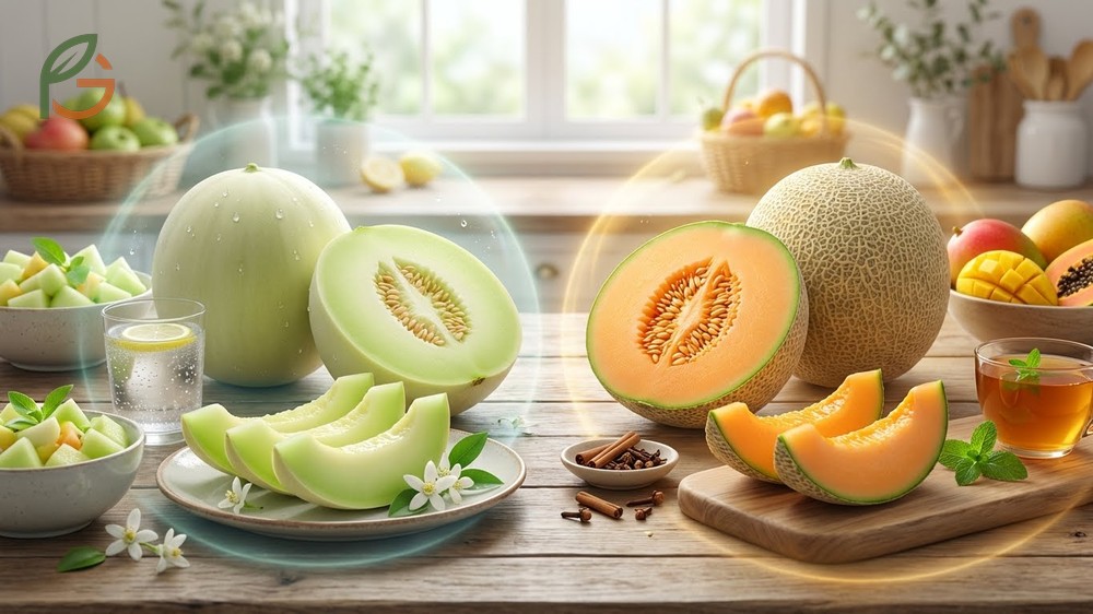 Taste difference honeydew cantaloupe contrasts mild floral sweetness with bold musky tropical flavors.