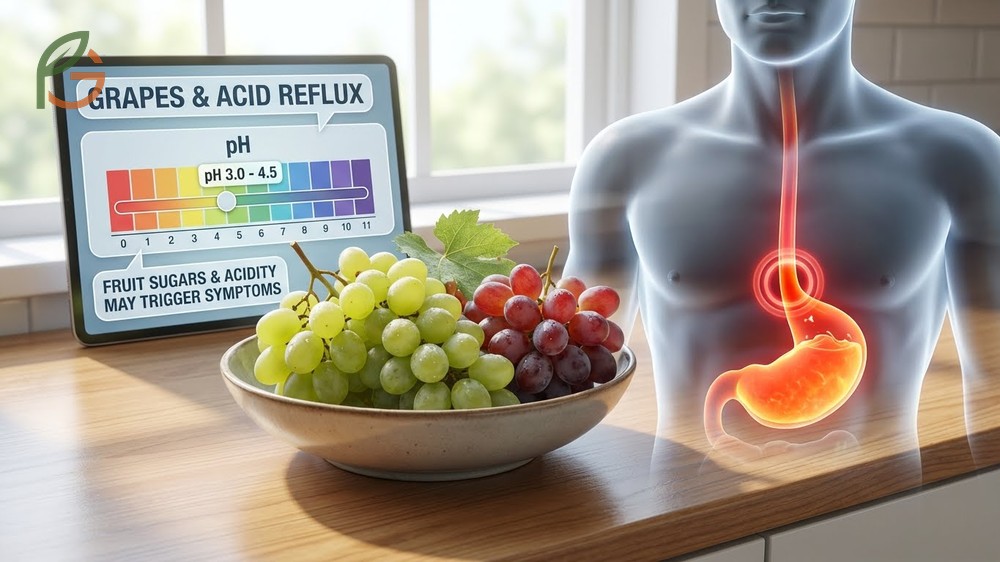 Are grapes good for acid reflux considerations regarding acidity levels and portion control for GERD.