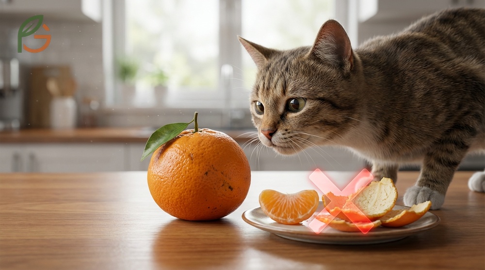 Can cats eat tangerines comparison highlighting strict toxicity for felines due to inability to process citrus oils unlike dogs.
