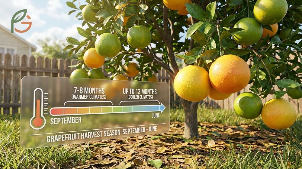 Harvesting grapefruit time showing yellow skin with pink hints indicating peak ripeness during the winter season.