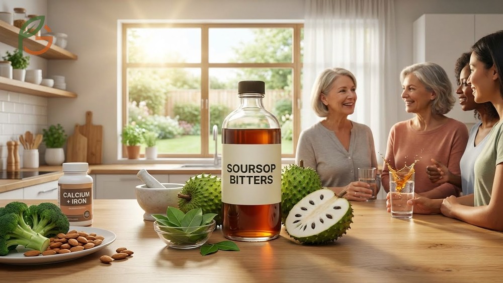 Soursop bitters benefits for women supporting hormonal balance and bone density during life transitions.