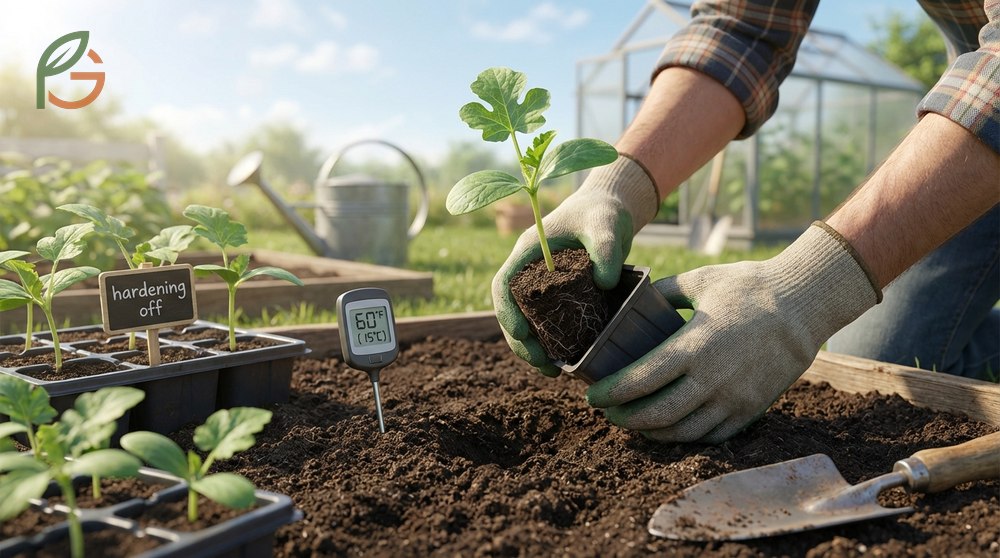 Transplanting watermelon seedlings yields best results when plants are 4 to 6 inches tall with 2 to 3 true leaves.