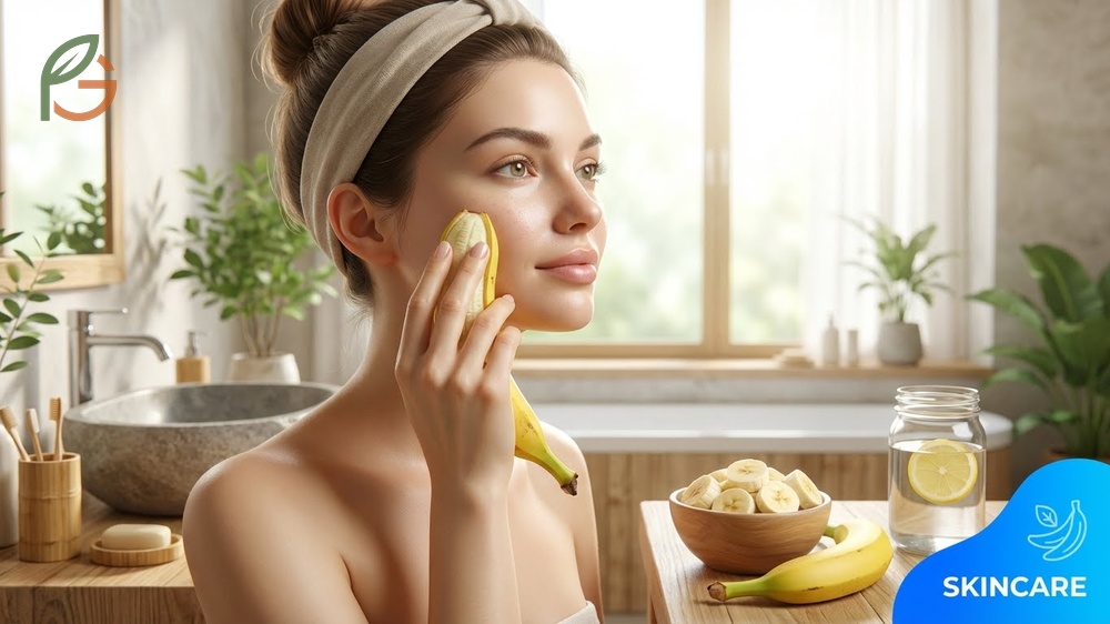 Benefits of banana peel for face including acne treatment and anti-wrinkle properties using natural antioxidants.