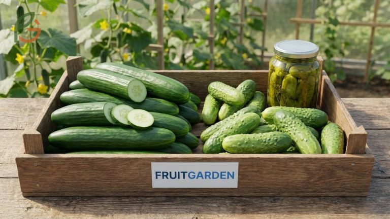 Different types of cucumbers showing slicing varieties for fresh salads and pickling types for preservation.