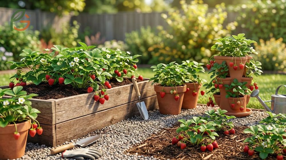 Growing strawberries for beginners tips on choosing full sun locations and soil pH between 5.5 and 6.8.
