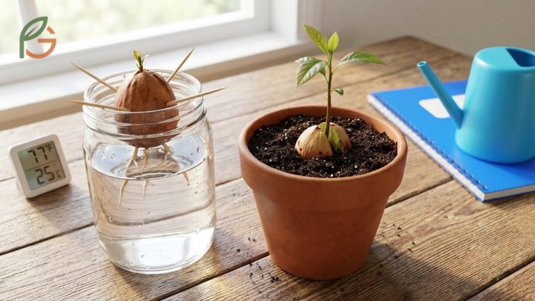 How to plant an avocado seed successfully using proper cleaning and orientation techniques for germination in 2 to 8 weeks.