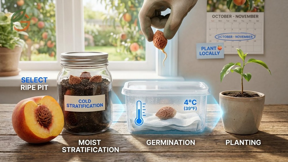 How to plant a peach seed requires 90 to 120 days of cold stratification to break dormancy effectively.