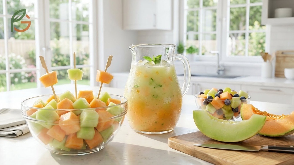 Recipes using both melons include fruit salads and smoothies that are suitable for refreshing summer meals.