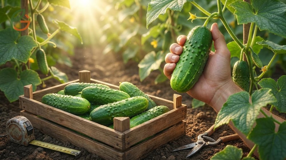 When to pick pickling cucumbers ideally at 1 to 3 inches long for gherkins or whole dill pickles.