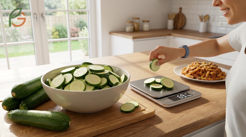 Zucchini energy value is minimal at 69 kilojoules per 100g allowing for snacking without impacting daily energy balance.