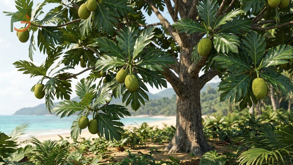 Breadfruit tree growing conditions in USDA zones 9b to 11 and key differences from the larger jackfruit.
