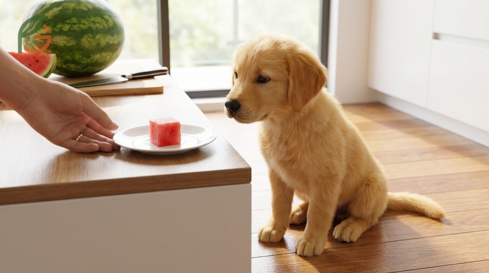 Can puppies eat watermelon advice recommends small cubes only after 12 weeks of age.